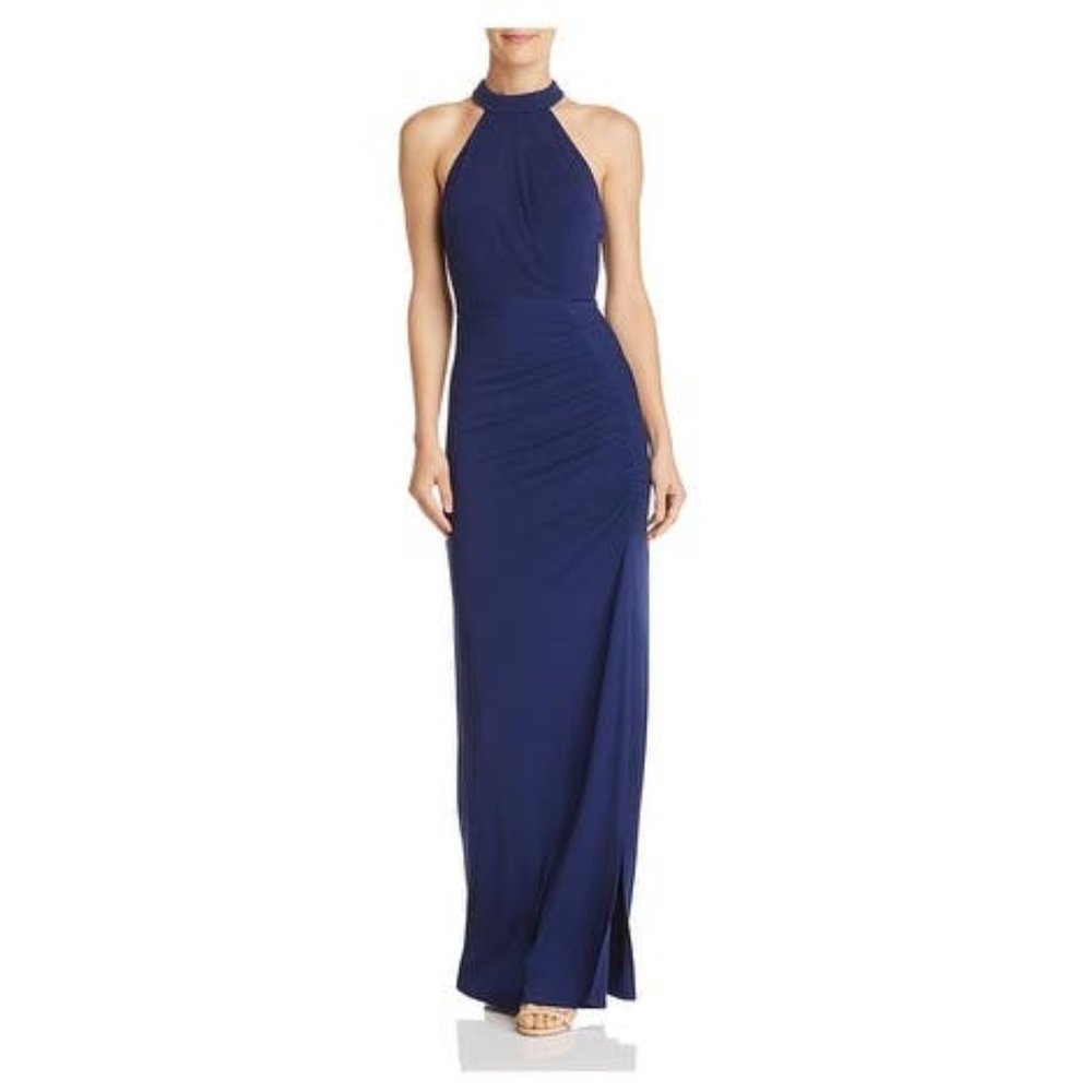 LAUNDRY BY SHELLI SEGAL RUCHED HALTER DRESS - SZ 2